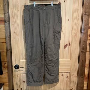 Simms Men's Khaki Cargo Fishing Pants Size Large Fleece Lined‎